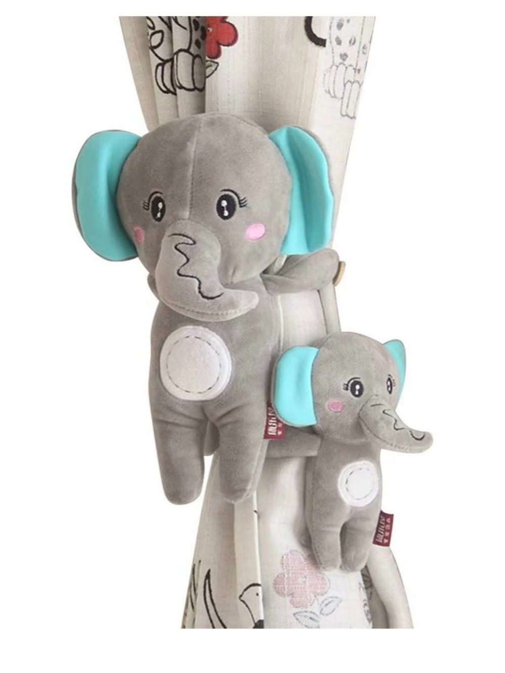 Animal curtain hold backs